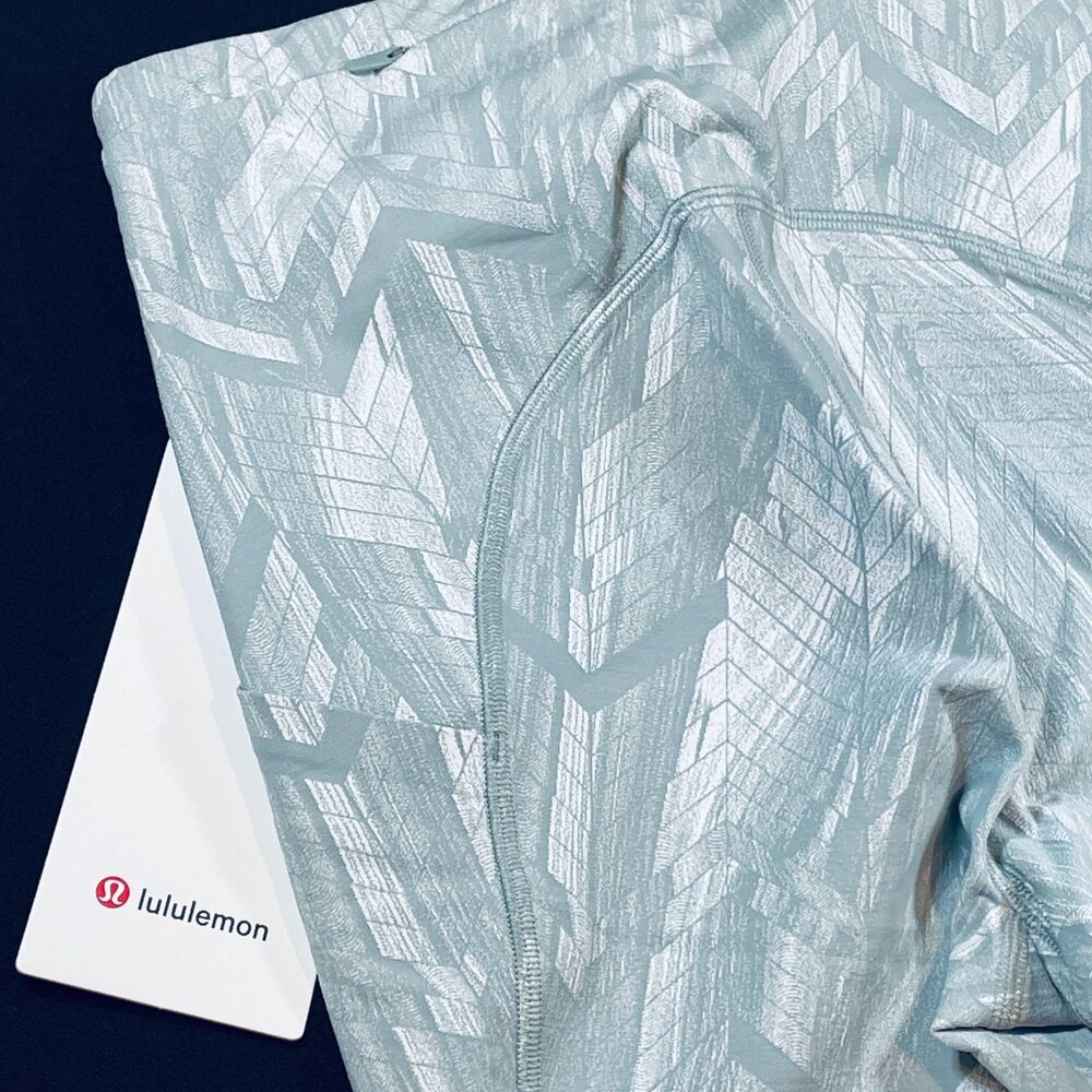 ~ NEW! Sz 4 Lululemon Swift Speed High-Rise Crop, 21" Light Gray Green Blue Lulu - Picture 16 of 16